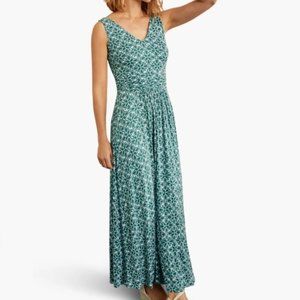 Boden Teal Floral Sleeveless Maxi Dress